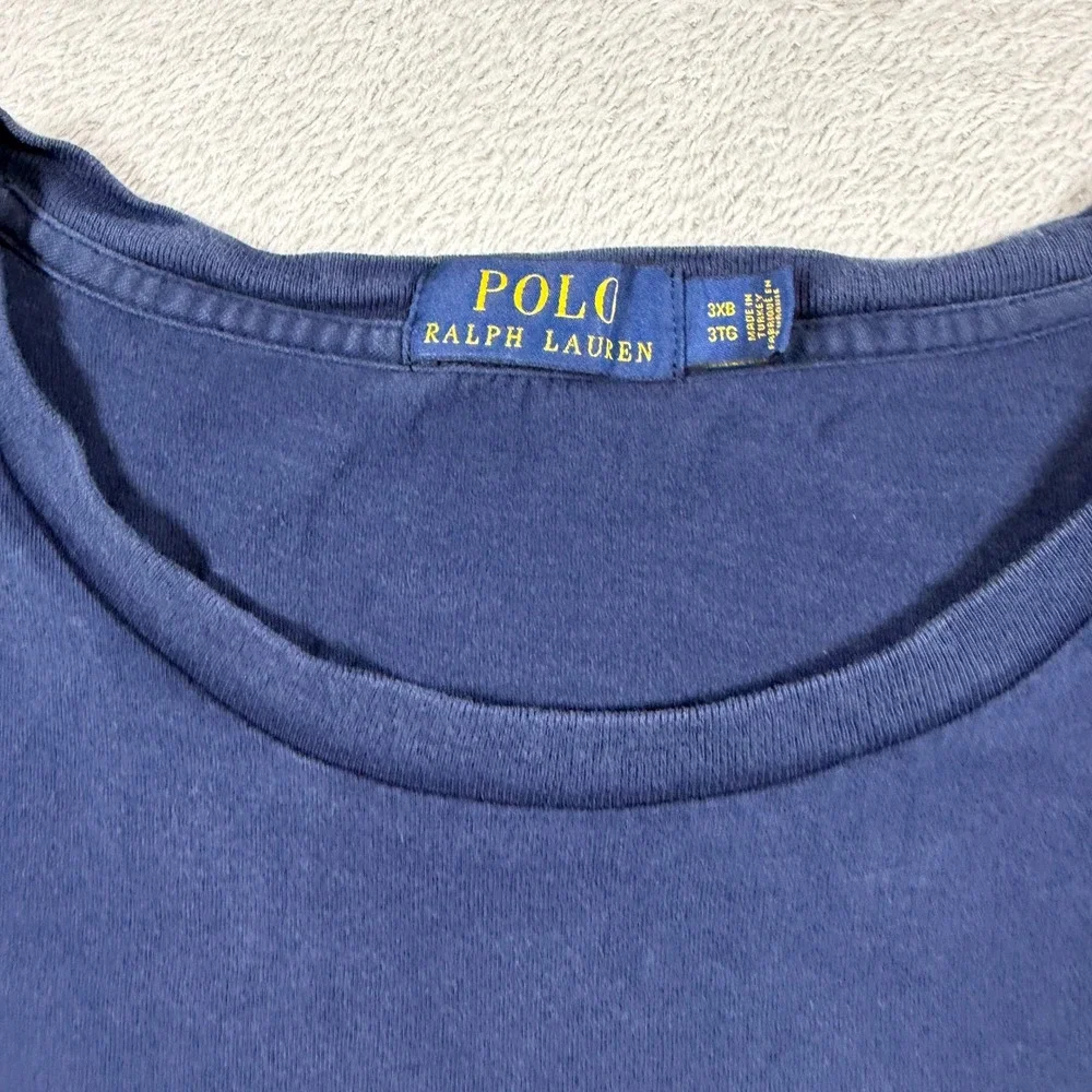Polo Ralph Lauren T-Shirt Mens 3XB Blue Spellout Graphic Athletic Dept